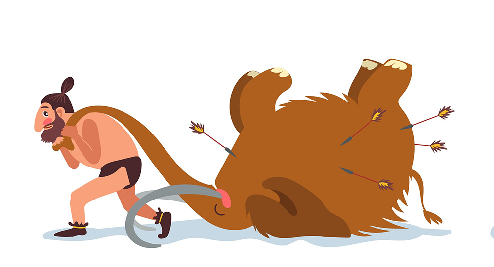 paleolithic hunter cartoon
