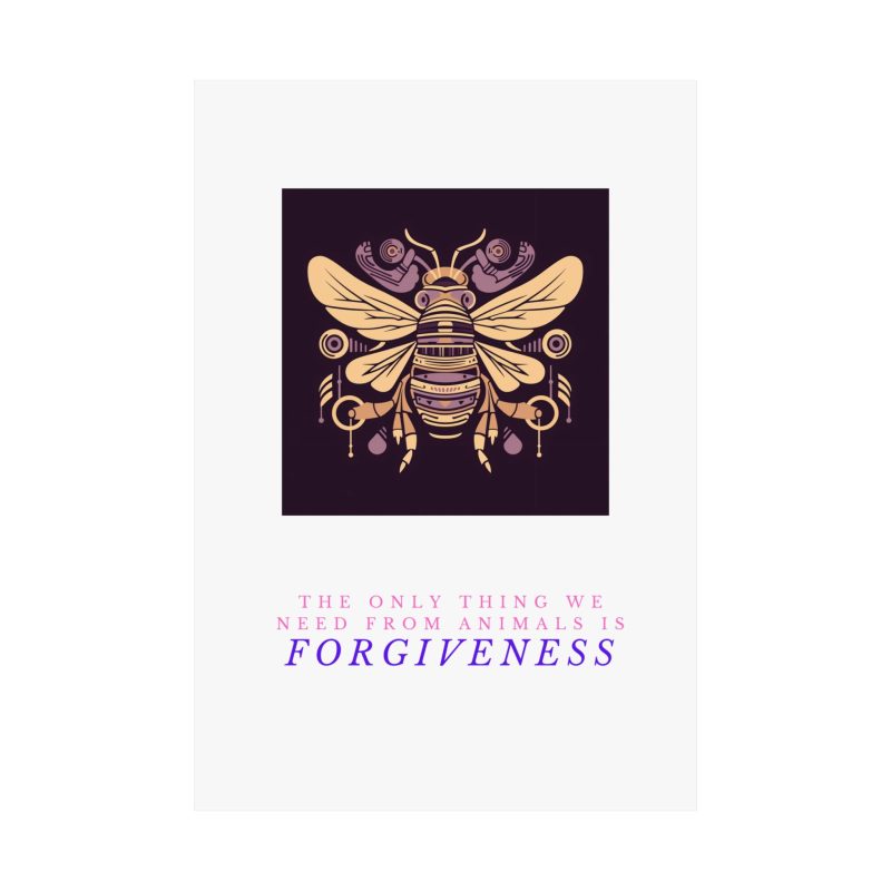 Animal Forgiveness Purple and Pink Bee Mandala Poster