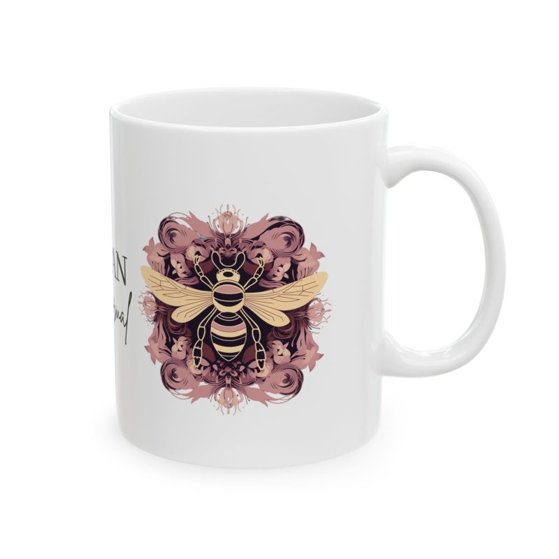 Normalizing Veganism Pink Bee Mandala 11oz Ceramic Mug,