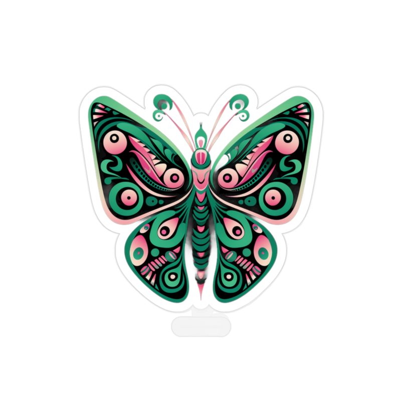 Teal and Pink Butterfly Sticker