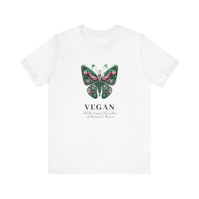 Definition of Veganism Pink & Green Butterfly T Shirt