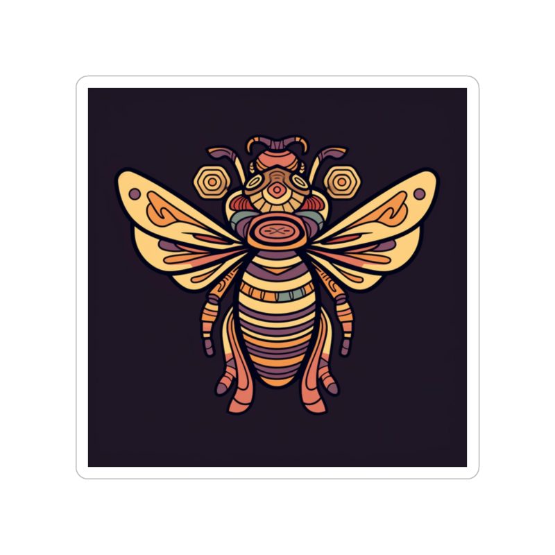 Pink and Gold Bee Sticker