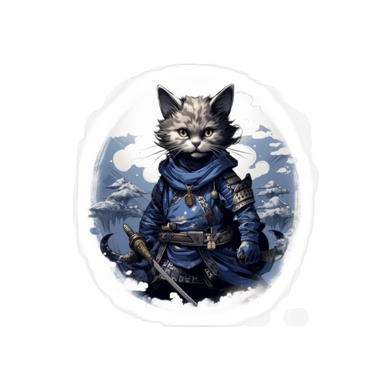 Cat Warrior in Royal Blue Sticker