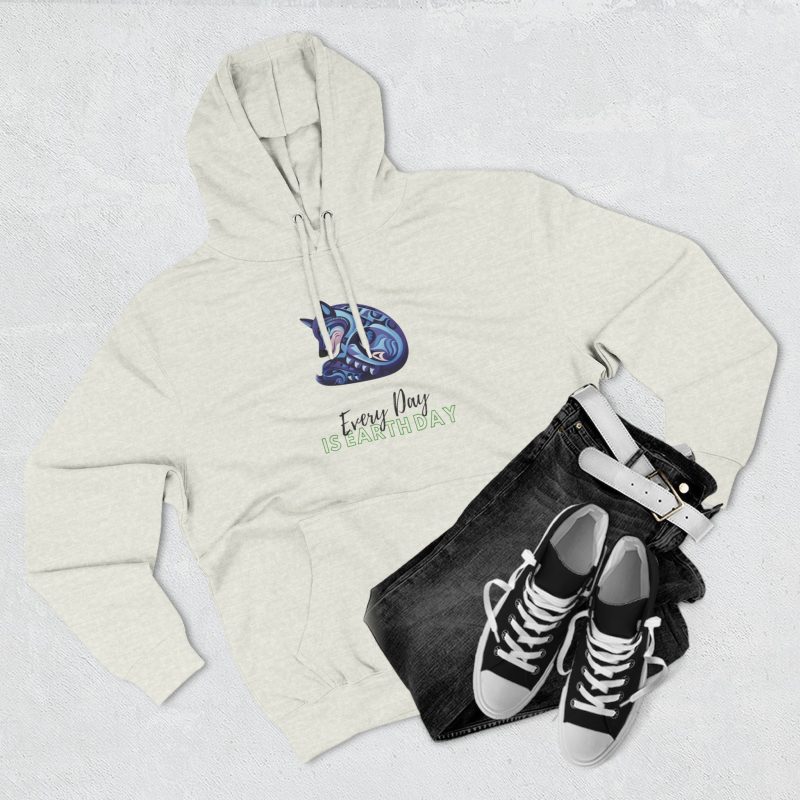 Every Day is Earth Day Blue Dog Pullover Hoodie Sweatshirt