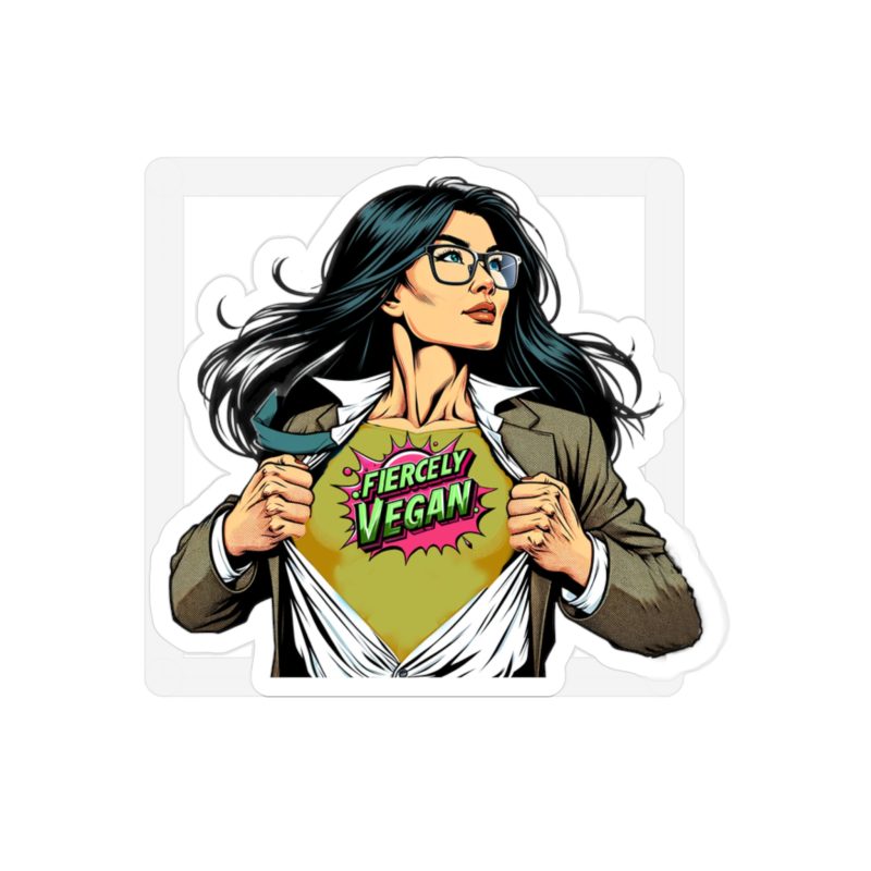 Vegan Asian Female Superhero Transformation Sticker