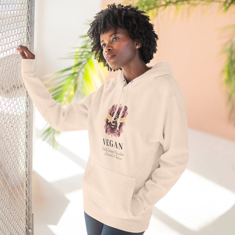 Definition of Veganism Pink Bee Mandala Pullover Hoodie Sweatshirt