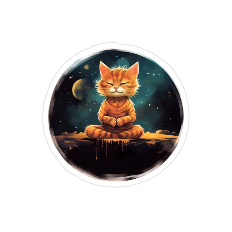 Meditating Tiger Cat Sticker