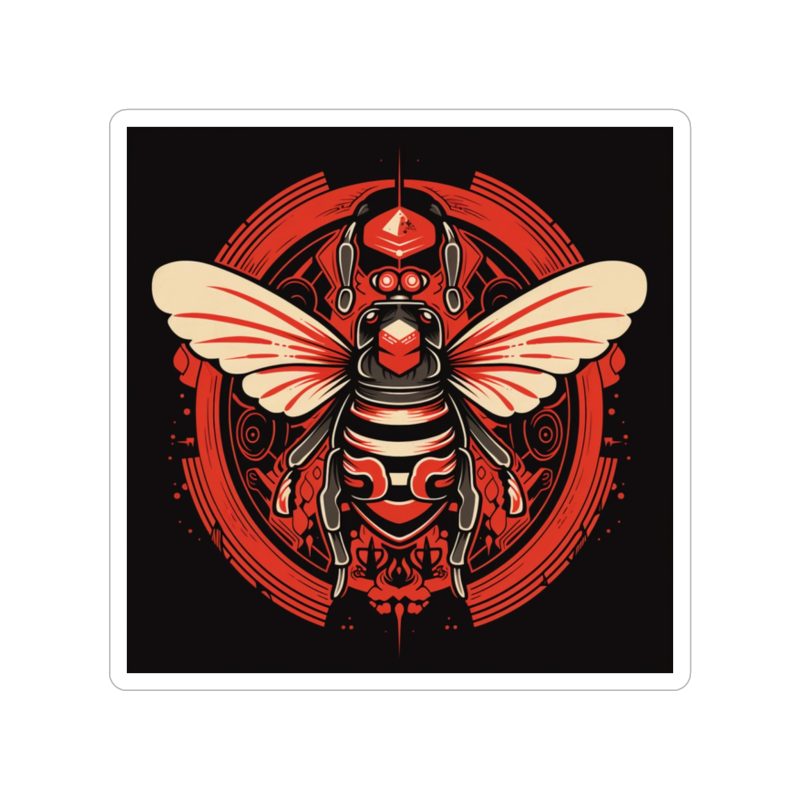 Red Bee Mandala Sticker